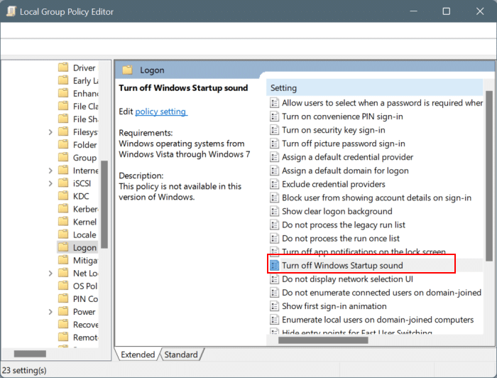 enable or disable startup sound in Windows 11 pic5