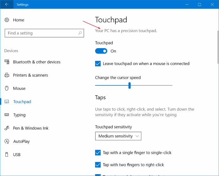 enable precision touchpad on any Windows 10 laptop pic16