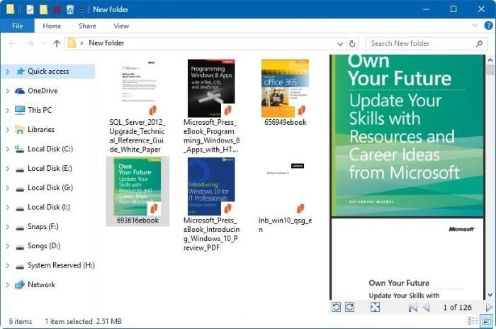 enable thumbnail preview for PDF files in Windows 10 File Explorer pic01