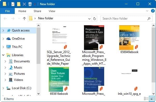 enable thumbnail preview for PDF files in Windows 10 File Explorer pic4