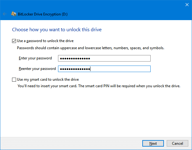 encrypt USB drive using bitlocker in windows 10 pic2