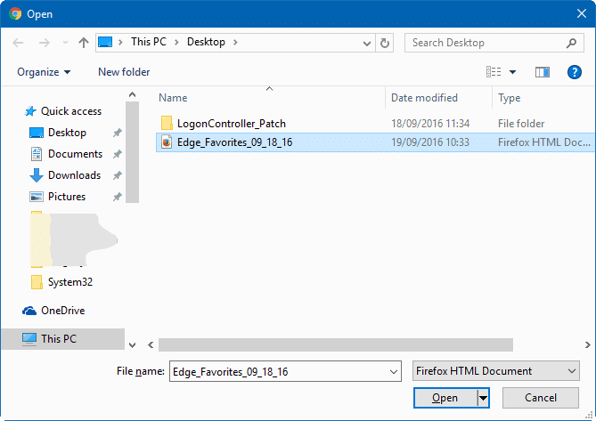 export Edge favorites bookmarks to Chrome and Firefox step10