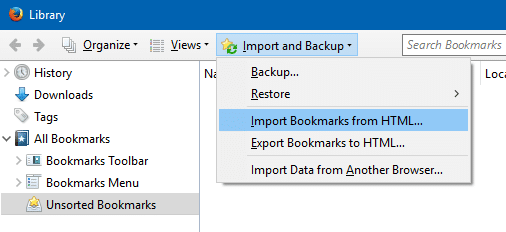 export Edge favorites bookmarks to Chrome and Firefox step6