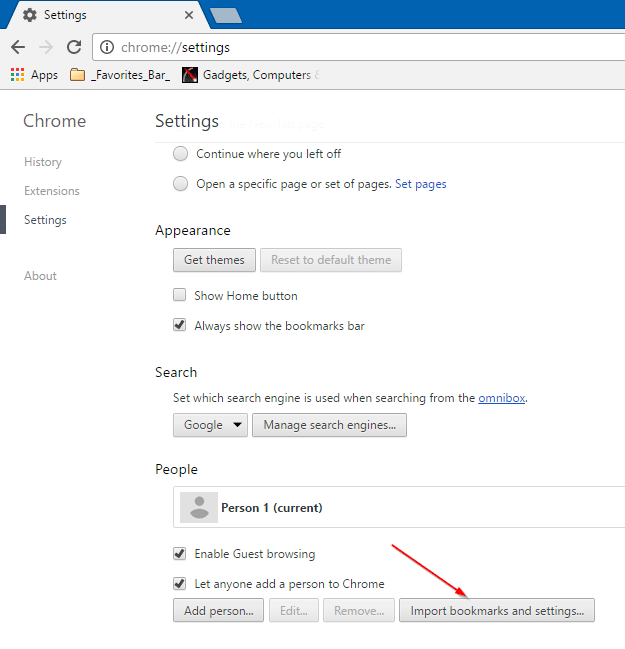 export Edge favorites bookmarks to Chrome and Firefox step8
