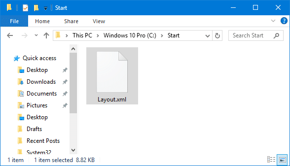 export and import Start menu layout in Windows 10 pic3