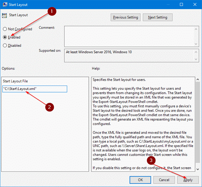 export and import Start menu layout in Windows 10 pic6