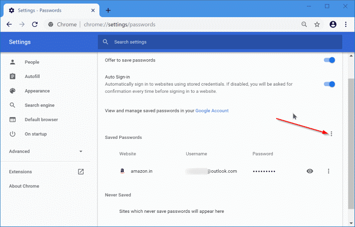 export google chrome passwords in Windows 10 pic3