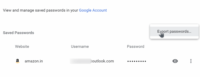 export google chrome passwords in Windows 10 pic4