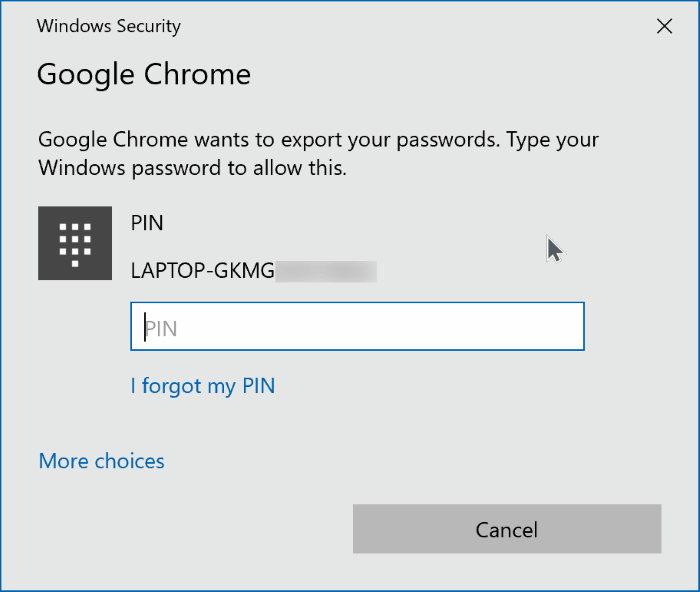 export google chrome passwords in Windows 10 pic6