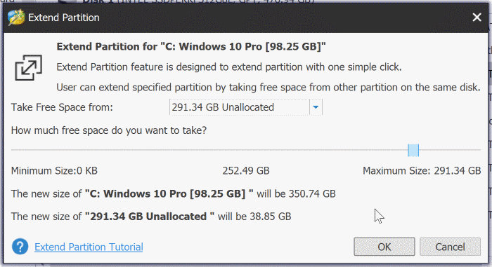 extend partition grayed out in Windows 10 pic3