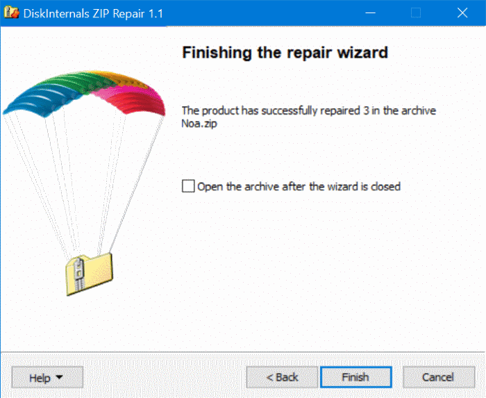 extract files from corrupted zip file in Windows 10 pic5