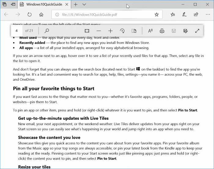 extract pages from PDF in Windows 10 pic1