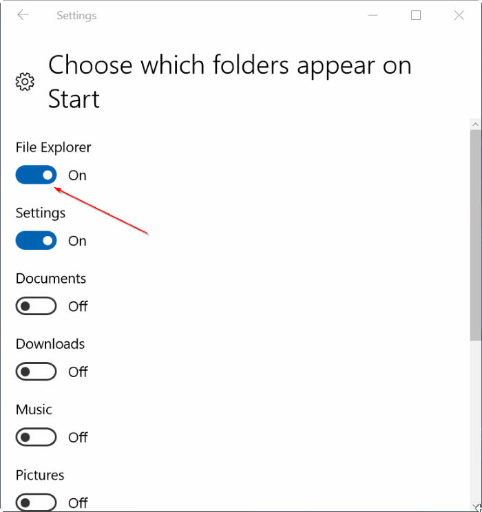 file explorer icon missing from Start menu Windows 10 pic4