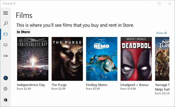 file formats supported by films & TV app in Windows 10 pic1