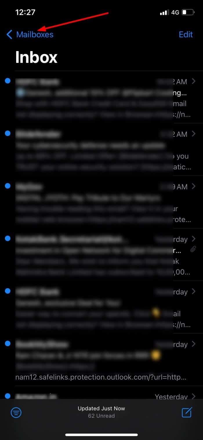 find and view junk spam email folder iphone pic5