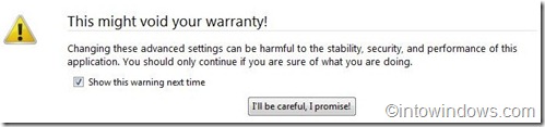 firefox warning