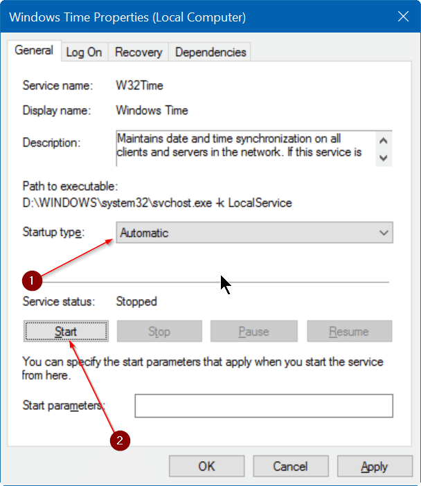 fix incorrect date and time in Windows 10 step7