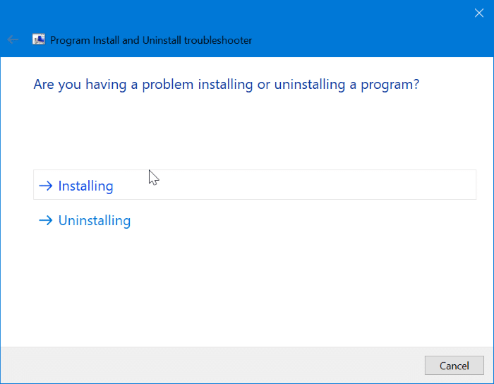 fix progarm install and uninstall issues on Windows 10 pic1