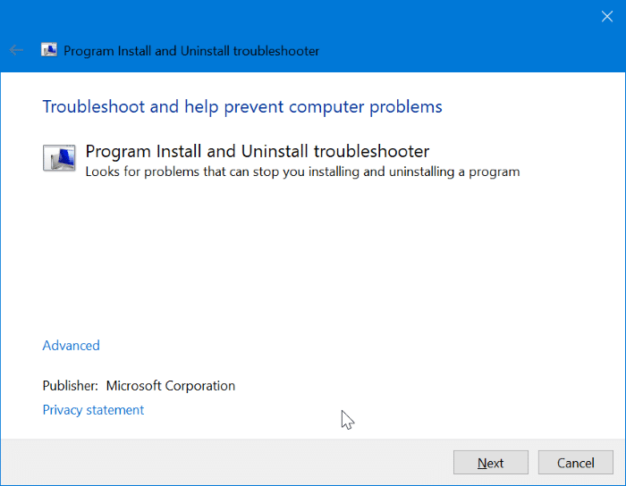 fix progarm install and uninstall issues on Windows 10