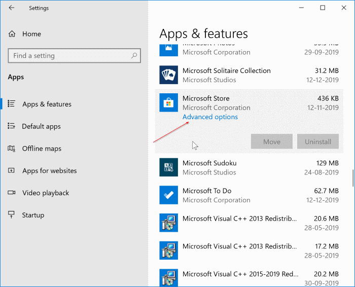 fix to store app not working in Windows 10 pic1