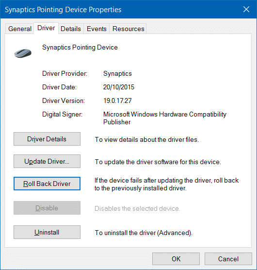 fix to touchpad not working in Windows 10 pic4