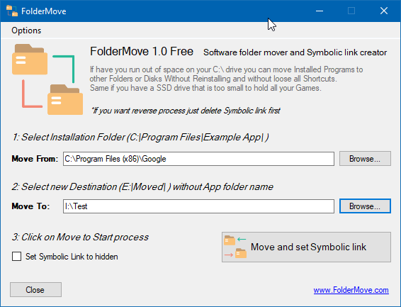 foldermove move installed progarms and games in Windows 10 pic1