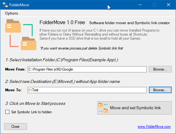 foldermove move installed progarms and games in Windows 10 pic2