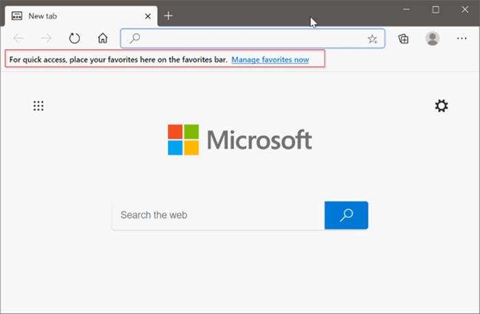 for quick access, place your favorites here on the favorites bar pic1