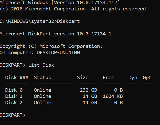 format USB flash drive via Command Prompt in Windows 10 pic2
