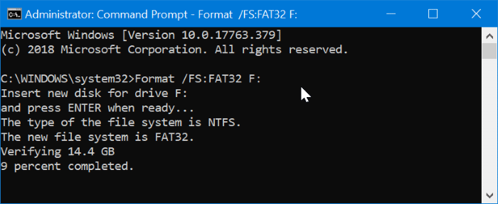 format external USB drive to FAT32 in Windows 10 pic02