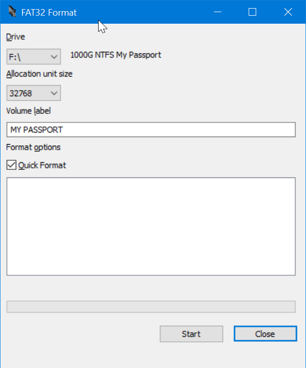 format external USB drive to FAT32 in Windows 10 pic1