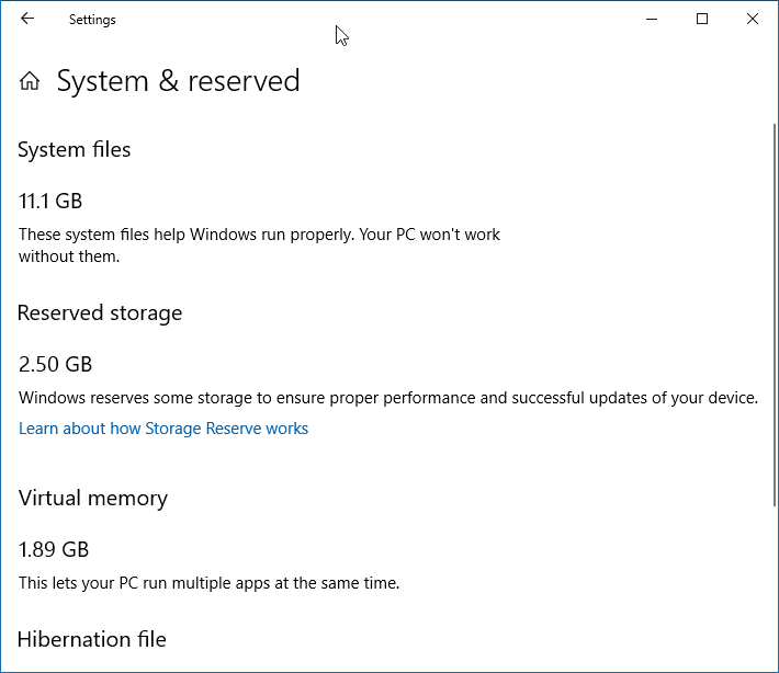 free up disk space in Windows 10