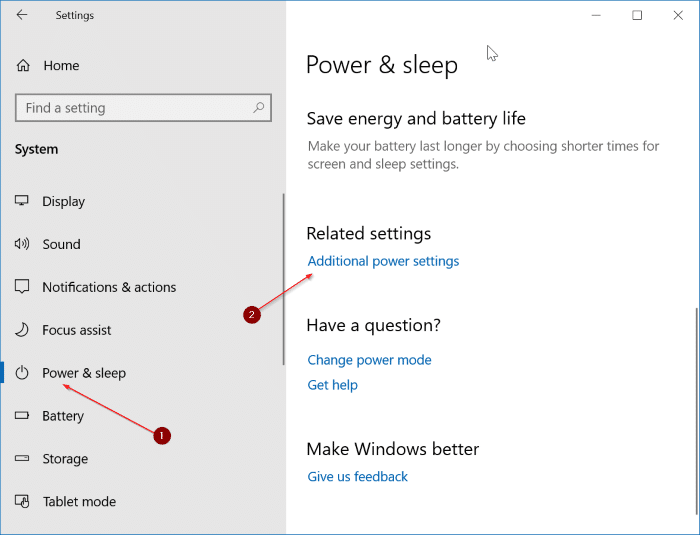 hibernate Windows 10 when battery is low pic1