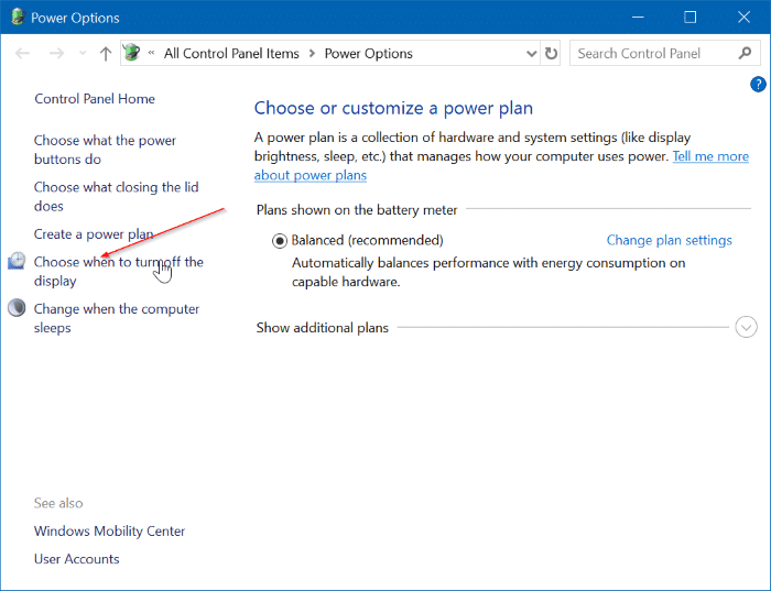 hibernate Windows 10 when battery is low pic2