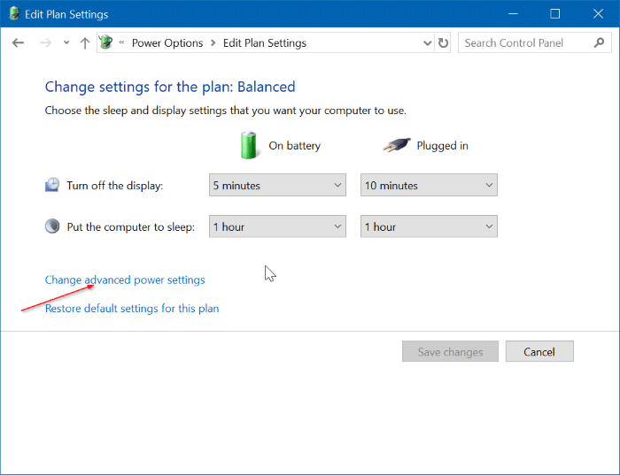 hibernate Windows 10 when battery is low pic3