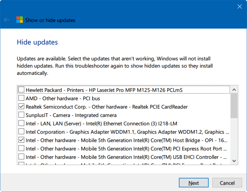 hide Windows updates Windows 10 pic2