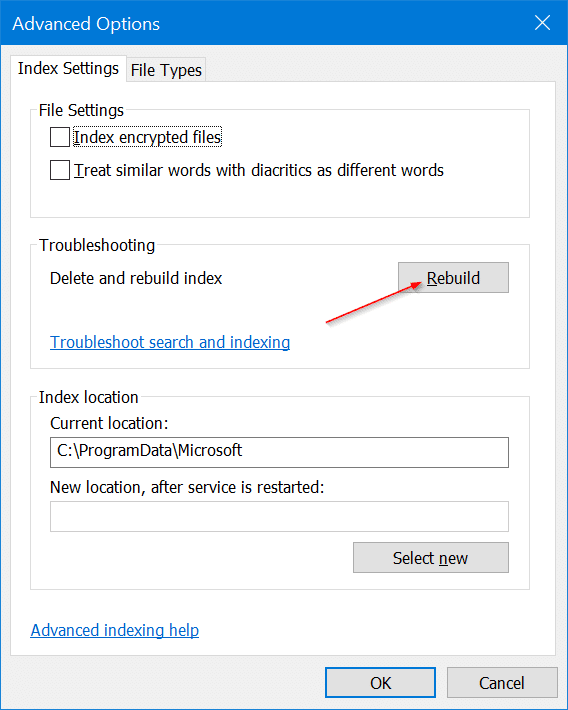 hide files and folders from search results in Windows 10 pic6