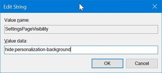hide specific pages of Settings app in Windows 10 pic4.1