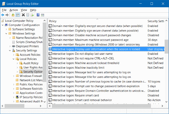 hide username email address on login screen in Windows 10 step8