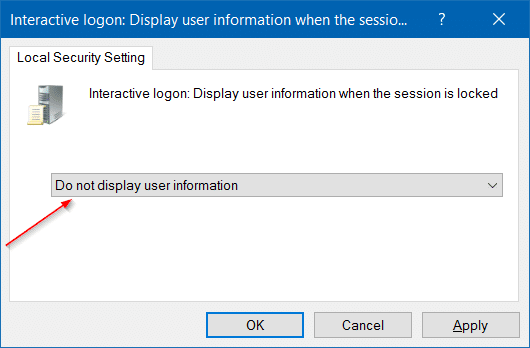 hide username email address on login screen in Windows 10 step9