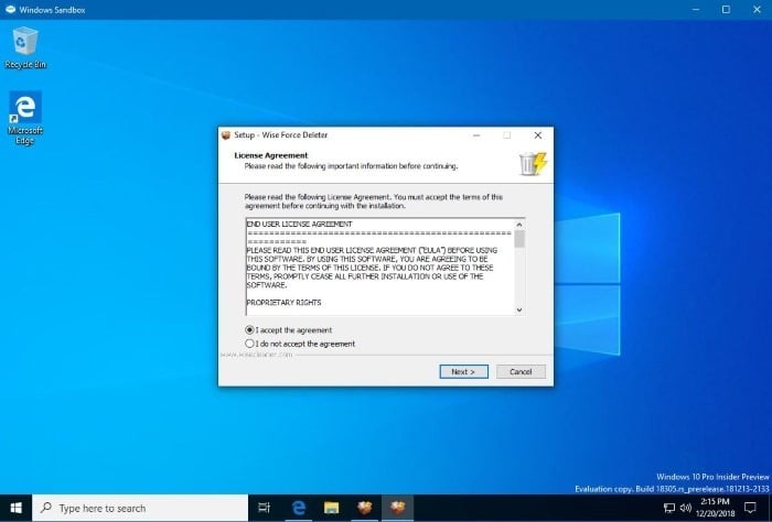 how to use Windows sandbox in windows 10 pic2