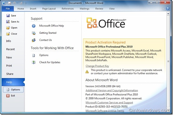 how to change office 2010 language