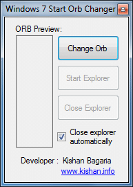 Windows 7 start button changer