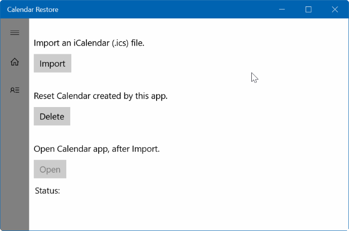 import ICS into Windows 10 Calendar pic1