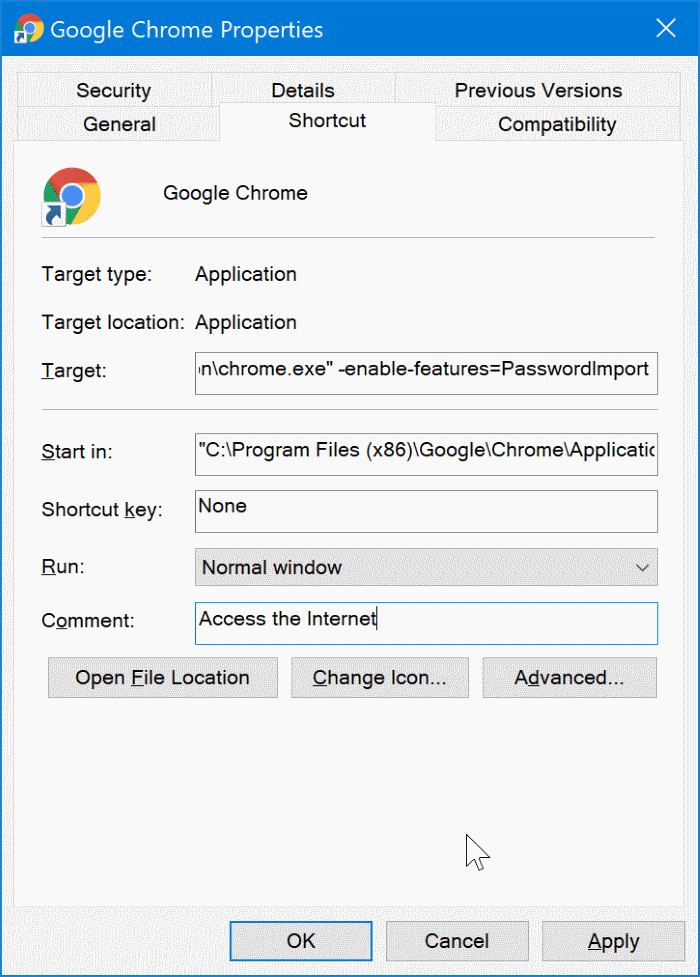 import passwords into Chrome from CSV file pic12