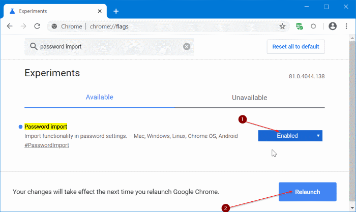 import passwords into Chrome from CSV file pic2
