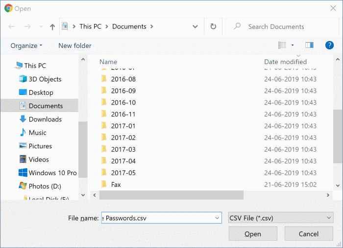 import passwords into Chrome from CSV file pic8