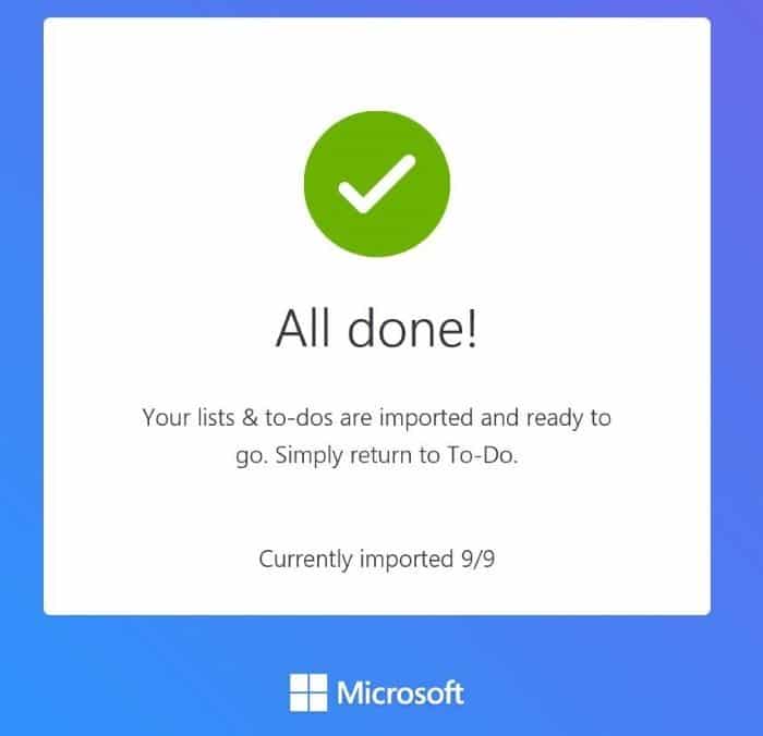 import wunderlist and todoist to Microsoft To-Do pic7