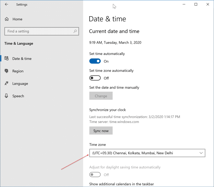 incorrect date and time in Windows 10 pic1