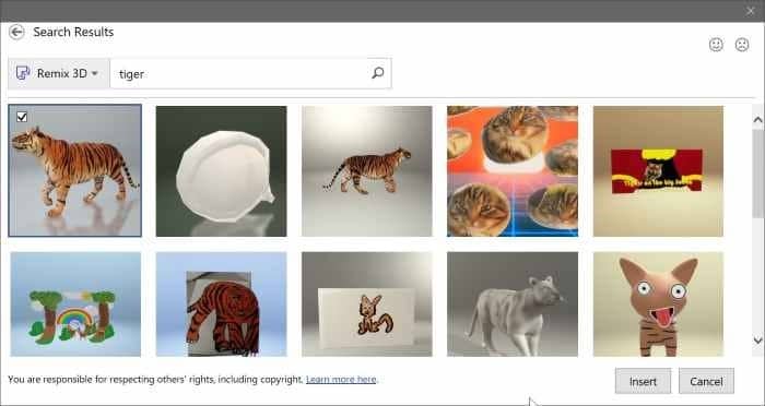 insert 3D models in Word and PowerPoint pic3